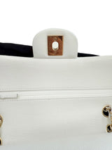 Chanel Small Classic Double Flap White Caviar Light Gold Hardware