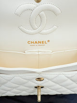 Chanel Small Classic Double Flap White Caviar Light Gold Hardware