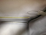 Hermes Birkin 30 Bleu Iris Gris Agate Ostrich Horseshoe Matte Gold Hardware