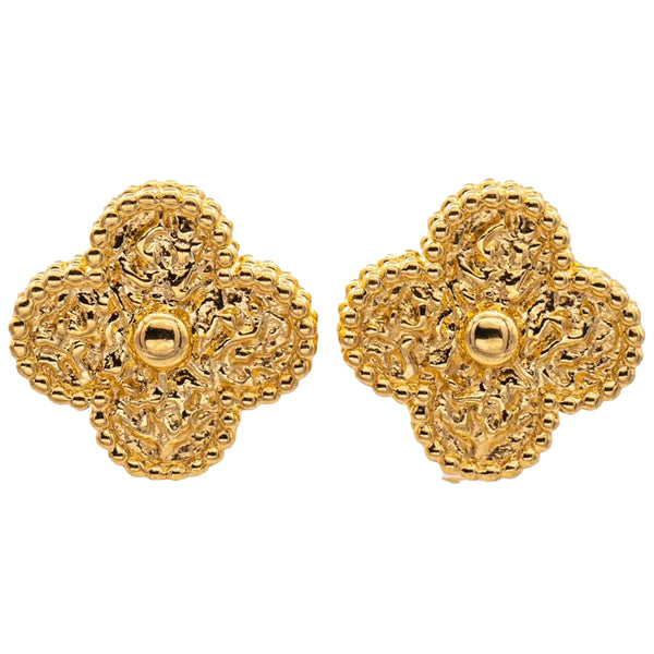 Van Cleef & Arpels Vintage Alhambra 18K Yellow Gold Clip Earrings