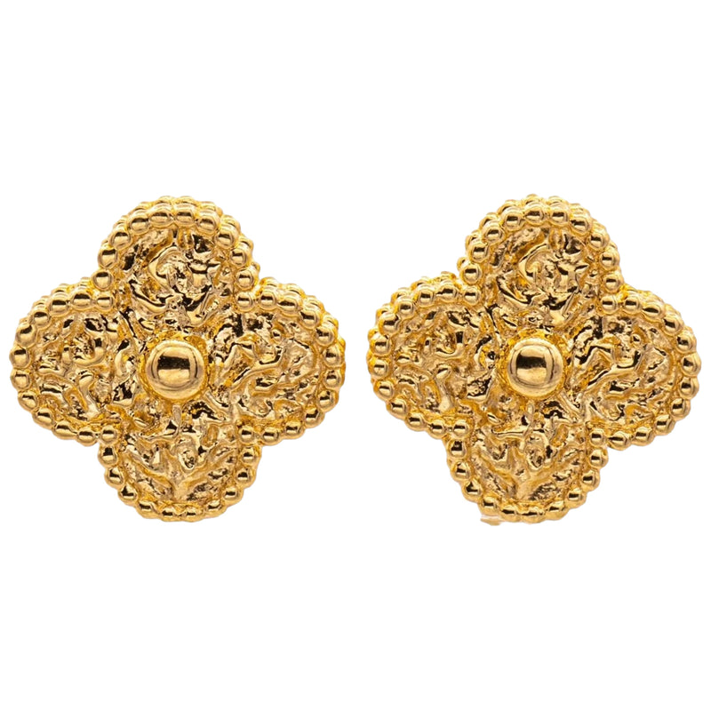 Van Cleef & Arpels Vintage Alhambra 18K Yellow Gold Clip Earrings