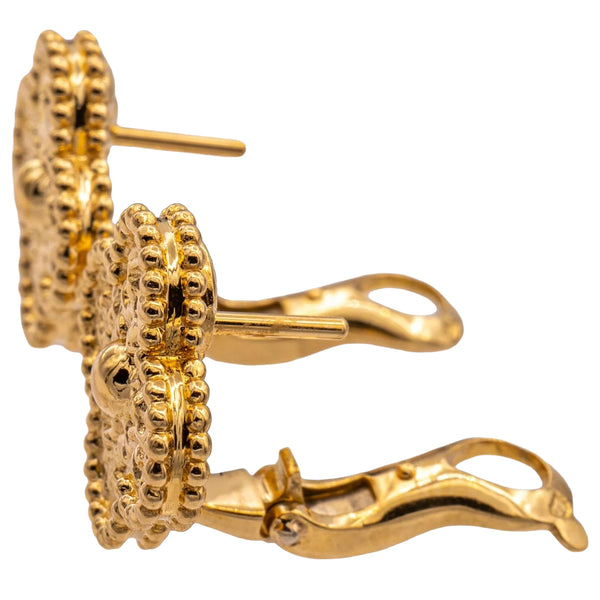 Van Cleef & Arpels Vintage Alhambra 18K Yellow Gold Clip Earrings