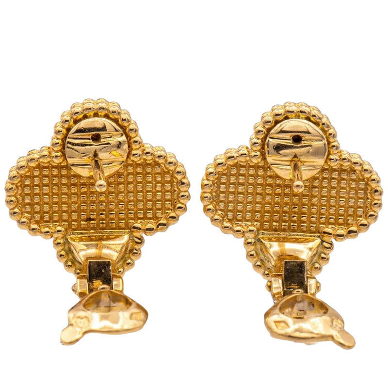 Van Cleef & Arpels Vintage Alhambra 18K Yellow Gold Clip Earrings