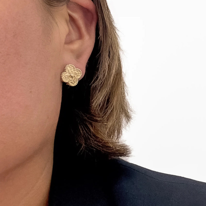 Van Cleef & Arpels Vintage Alhambra 18K Yellow Gold Clip Earrings