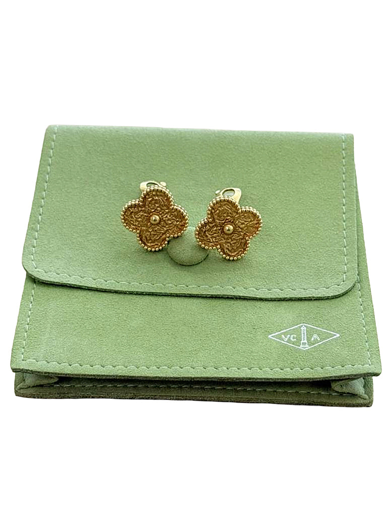 Van Cleef & Arpels Vintage Alhambra 18K Yellow Gold Clip Earrings