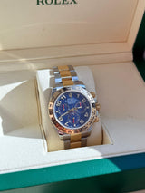 Rolex Cosmograph Daytona 40mm Blue Racing Dial Gold Steel Men's Watch 116503