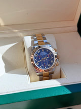 Rolex Cosmograph Daytona 40mm Blue Racing Dial Gold Steel Men's Watch 116503