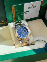 Rolex Cosmograph Daytona 40mm Blue Racing Dial Gold Steel Men's Watch 116503