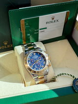 Rolex Cosmograph Daytona 40mm Blue Racing Dial Gold Steel Men's Watch 116503