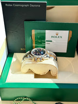 Rolex Cosmograph Daytona 40mm Blue Racing Dial Gold Steel Men's Watch 116503