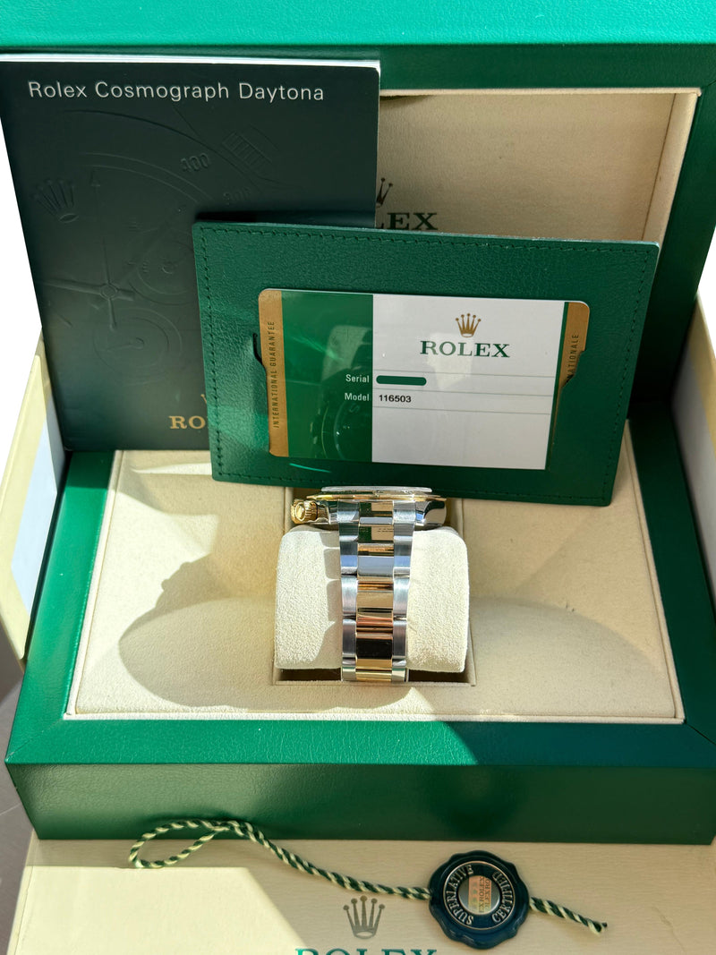 Rolex Cosmograph Daytona 40mm Blue Racing Dial Gold Steel Men's Watch 116503