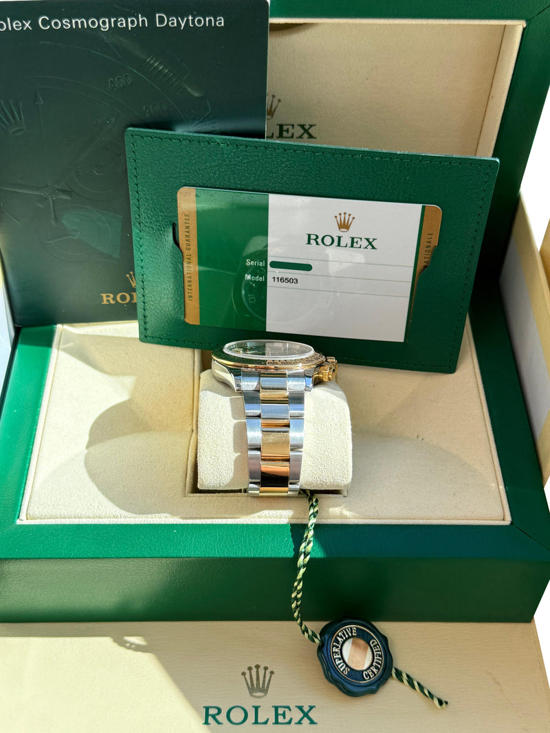 Rolex Cosmograph Daytona 40mm Blue Racing Dial Gold Steel Men's Watch 116503