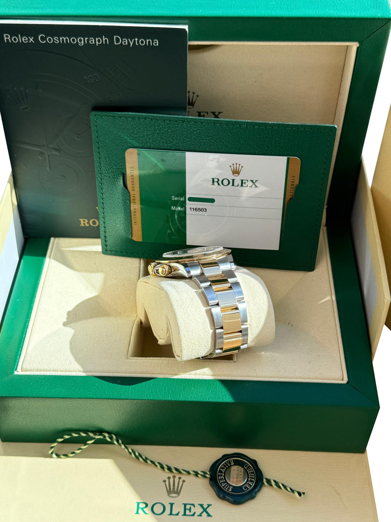 Rolex Cosmograph Daytona 40mm Blue Racing Dial Gold Steel Men's Watch 116503