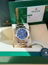 Rolex Cosmograph Daytona 40mm Blue Racing Dial Gold Steel Men's Watch 116503