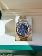 Rolex Cosmograph Daytona 40mm Blue Racing Dial Gold Steel Men's Watch 116503