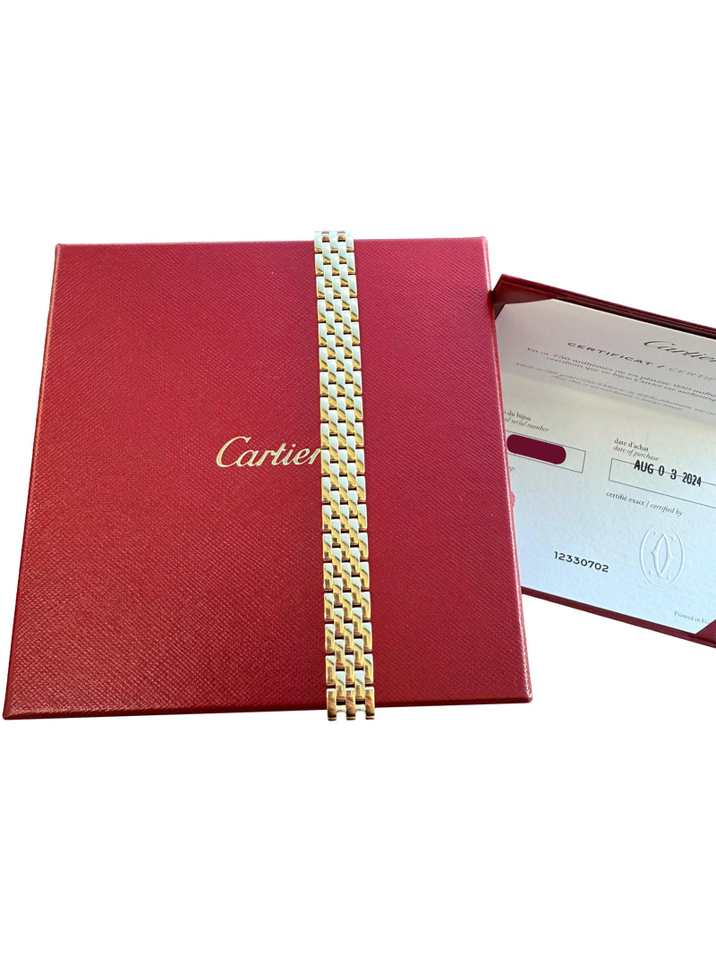 Cartier Maillon Panthere Five Rows Yellow Gold Bracelet In Size 16