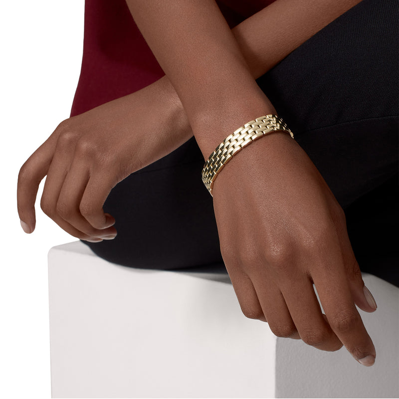 Cartier Maillon Panthere Five Rows Yellow Gold Bracelet In Size 16