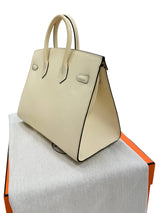 Hermes Birkin 25 Craie Togo Leather Gold Hardware Handbag