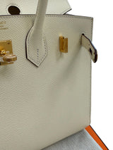 Hermes Birkin 25 Craie Togo Leather Gold Hardware Handbag