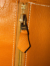 Hermes Birkin Sellier 25 Gold Epsom Leather Rolled Handles Gold Hardware Handbag