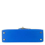 Hermes Mini Kelly 20 Blue Hydra Chèvre Leather Gold Hardware Handbag