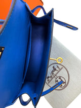 Hermes Mini Kelly 20 Blue Hydra Chèvre Leather Gold Hardware Handbag