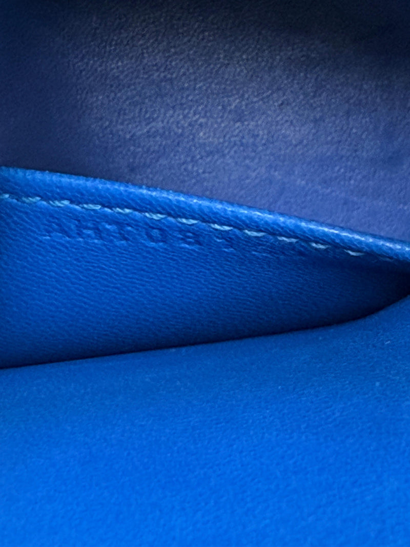 Hermes Mini Kelly 20 Blue Hydra Chèvre Leather Gold Hardware Handbag