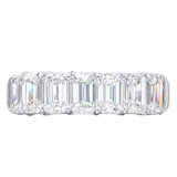 3.52ct Emerald Cut Single-Row Diamond Band Platinum Ring VVS2 E Clarity