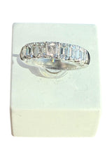 3.52ct Emerald Cut Single-Row Diamond Band Platinum Ring VVS2 E Clarity