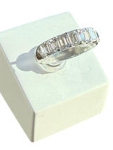 3.52ct Emerald Cut Single-Row Diamond Band Platinum Ring VVS2 E Clarity