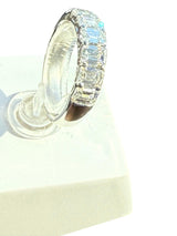 3.52ct Emerald Cut Single-Row Diamond Band Platinum Ring VVS2 E Clarity