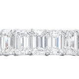 3.52ct Emerald Cut Single-Row Diamond Band Platinum Ring VVS2 E Clarity