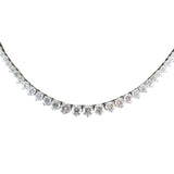 19.57ct Natural Diamond Graduated Tennis Necklace in 14K White Gold