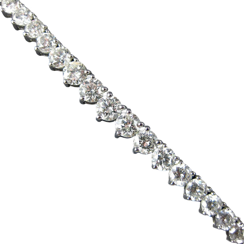 19.57ct Natural Diamond Graduated Tennis Necklace in 14K White Gold