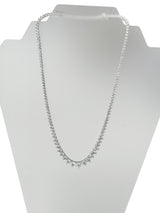 19.57ct Natural Diamond Graduated Tennis Necklace in 14K White Gold