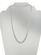 19.57ct Natural Diamond Graduated Tennis Necklace in 14K White Gold