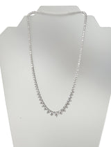 19.57ct Natural Diamond Graduated Tennis Necklace in 14K White Gold