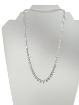 19.57ct Natural Diamond Graduated Tennis Necklace in 14K White Gold