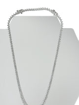 19.57ct Natural Diamond Graduated Tennis Necklace in 14K White Gold