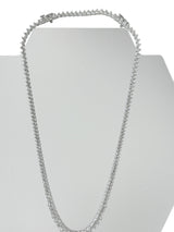 19.57ct Natural Diamond Graduated Tennis Necklace in 14K White Gold