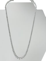 19.57ct Natural Diamond Graduated Tennis Necklace in 14K White Gold