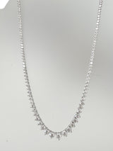19.57ct Natural Diamond Graduated Tennis Necklace in 14K White Gold
