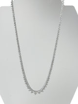 19.57ct Natural Diamond Graduated Tennis Necklace in 14K White Gold