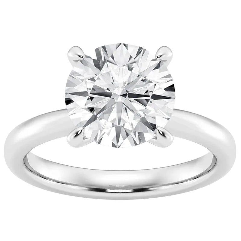 GIA Certified 1.86ct Round Brilliant Diamond Tiffany Style Ring 14K White Gold