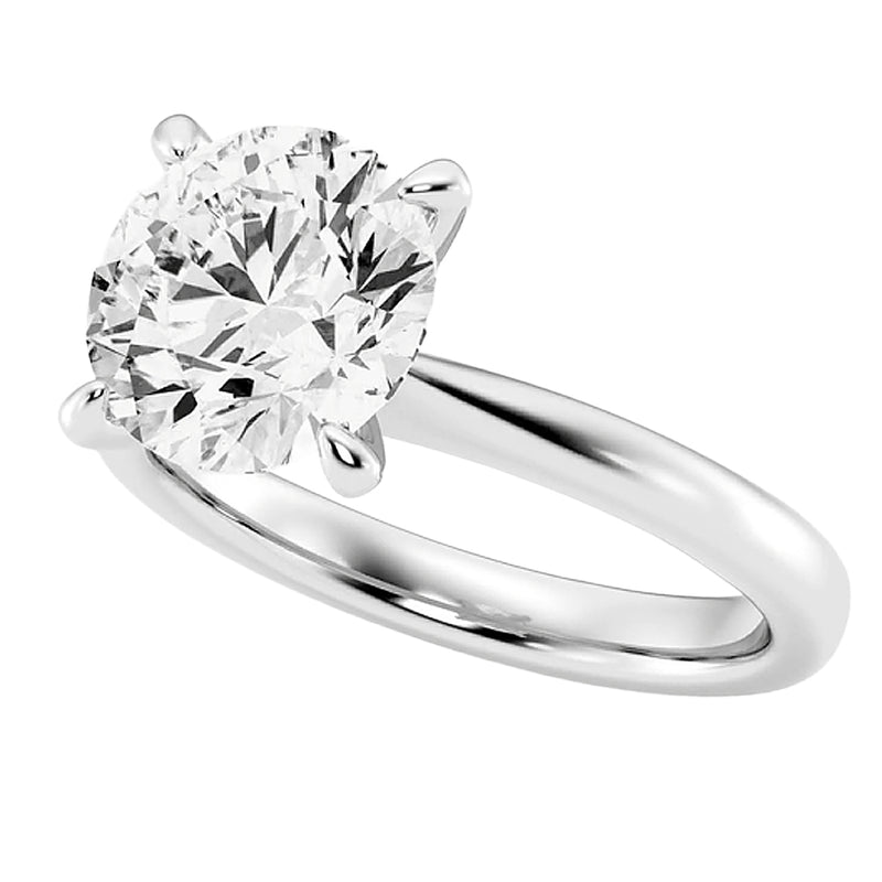 GIA Certified 1.86ct Round Brilliant Diamond Tiffany Style Ring 14K White Gold
