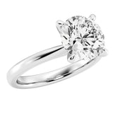 GIA Certified 1.86ct Round Brilliant Diamond Tiffany Style Ring 14K White Gold