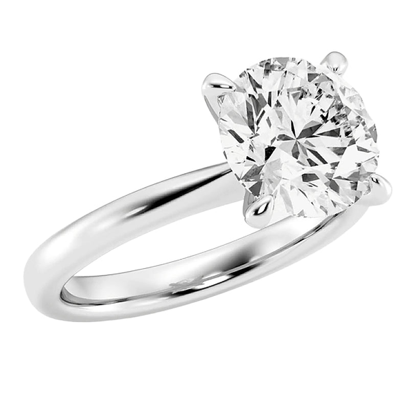 GIA Certified 1.86ct Round Brilliant Diamond Tiffany Style Ring 14K White Gold