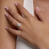 GIA Certified 1.86ct Round Brilliant Diamond Tiffany Style Ring 14K White Gold