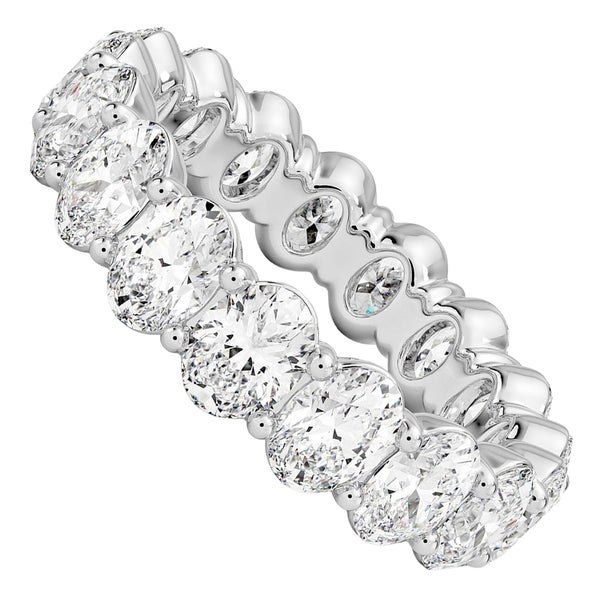 4.63ct Natural 18 Oval Diamond Eternity Band Ring 18K White Gold VS2 Clarity