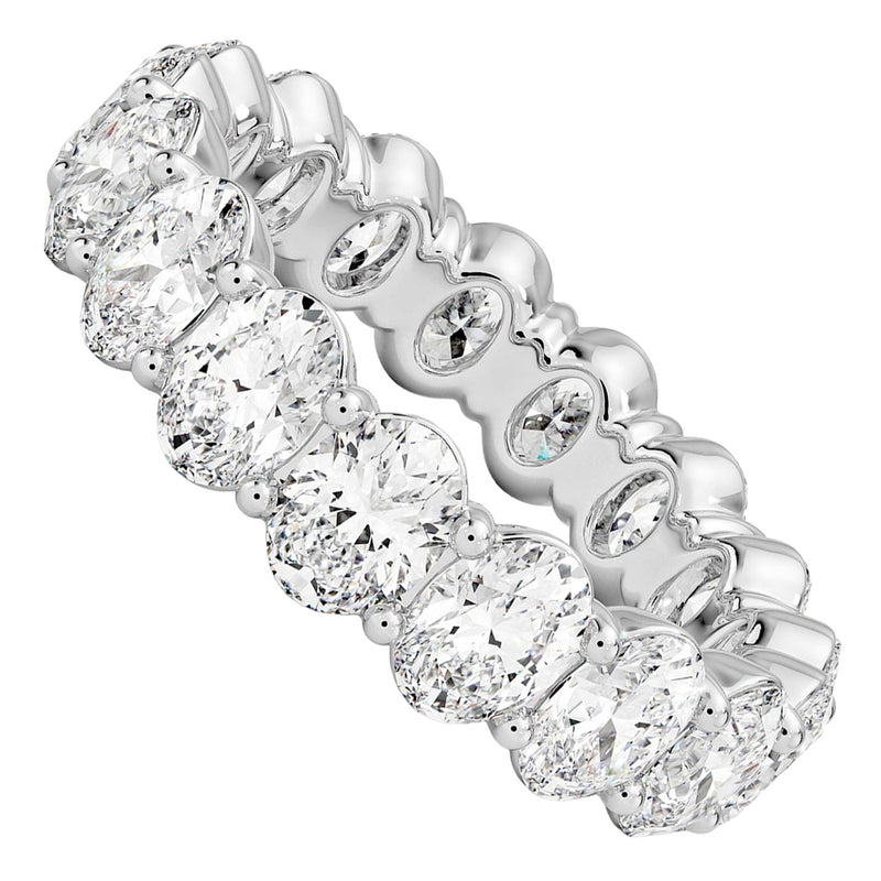 4.63ct Natural 18 Oval Diamond Eternity Band Ring 18K White Gold VS2 Clarity